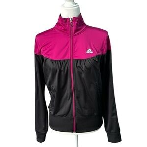 Adidas Lightweight Magenta and Black Zip Up Track Jacket Size Medium